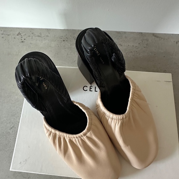 Celine Ballerina Nappa Soft Lamb Leather Slingback - Picture 2 of 8